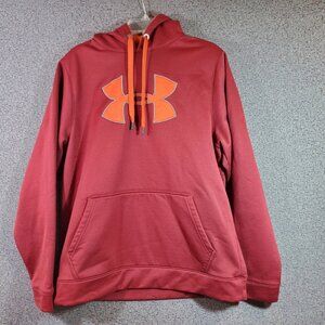 Under Armour Men's Sweatshirt Hoodie Large Maroon/Burgundy Orange